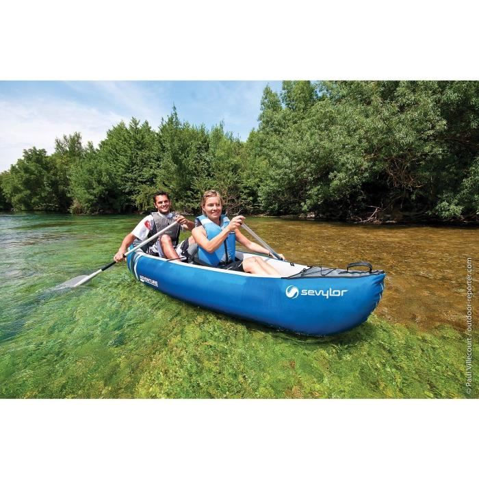 Canoe Gonflable Adventure 2 Places Bleu Sevylor Avec Sac De Transport