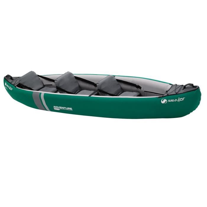 Canoe-kayak Gonflable Sevylor Adventure Plus - 3 Places - Vert - Sieges Amovibles Et Ajustables