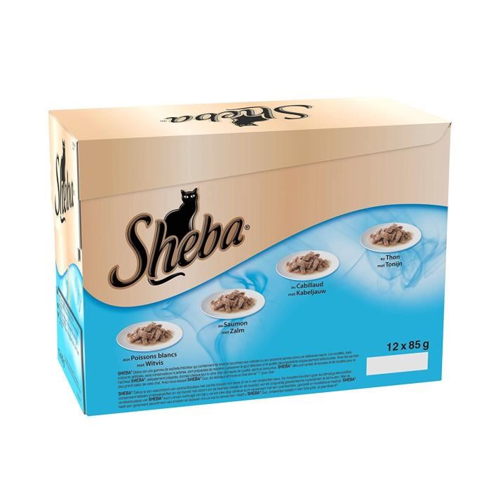 Sheba Mini Filets Selection aux poissons pour chat 12 sachets