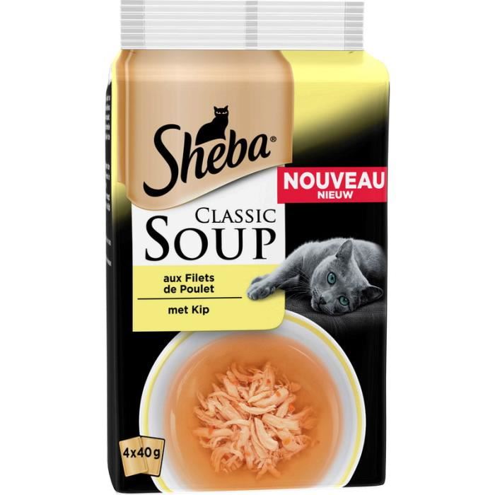 Sachets Classic Soup aux Filets de Poulet pour Chat - Sheba - 4x40g