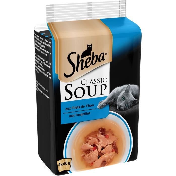 Sachets Classic Soup Aux Filets De Thon Pour Chat - Sheba - 4x40g