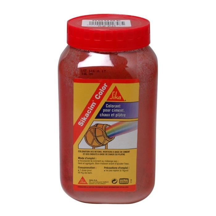SIKA Colorant en poudre pour ciment chaux et platre Rouge 800 g