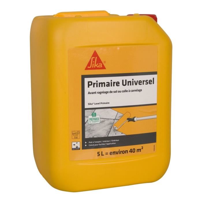 Primaire D'adherence Pour Supports Difficiles Sika Level Primaire - Rouge - 5l