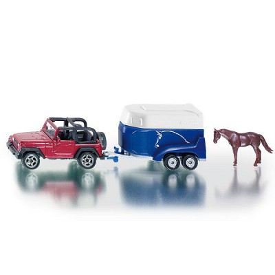 Vehicule Miniature - Siku - Jeep Avec Remorque A Chevaux - Mixte - A Partir De 3 Ans