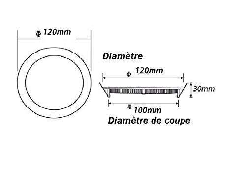 Silamp Spot Led Encastrable Rond Alu 6w - Blanc Chaud 2300k - 3500k