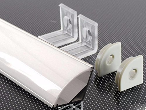 Silamp Profile Aluminium Angle 1m Pour Ruban Led Couvercle Blanc Opaque