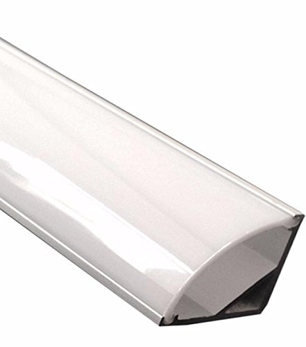 Silamp Profile Aluminium Angle 1m Pour Ruban Led Couvercle Blanc Opaque