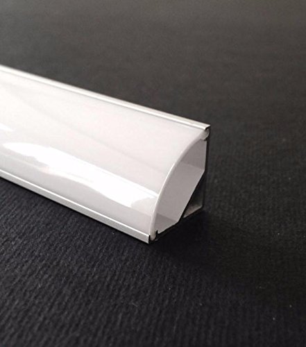 Silamp Profile Aluminium Angle 1m Pour Ruban Led Couvercle Blanc Opaque