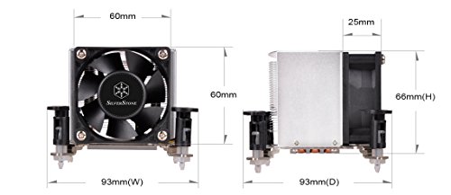 Silverstone Sst Ar09 115xp Argon Ventilateur De Processeur 3 Caloducs En Contact Direct 60mm Pwm Intel