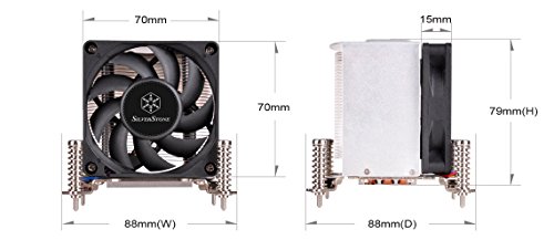 Silverstone Sst Ar10 115xs Argon Ventilateur De Processeur 3 Caloducs En Contact Direct 70mm Pwm Intel