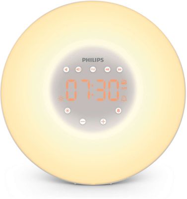 Radio-reveil Philips Éveil Lumiere Hf3506/05 - Lampe Led - Interface Tactile - Gris