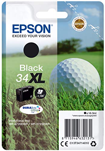 Epson 34xl Balle De Golf Noir, Cartouche...