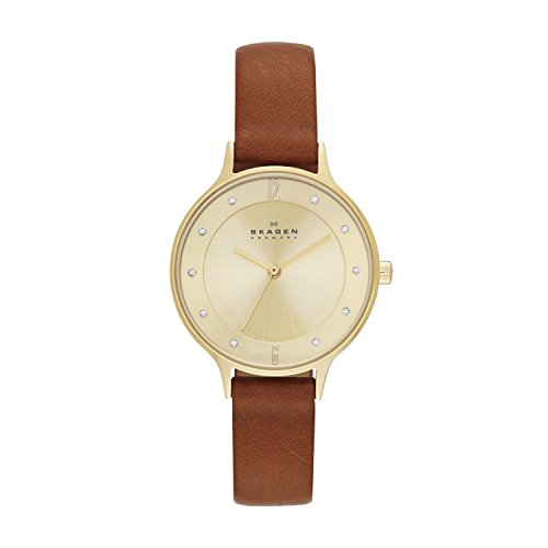 Montre Femme Skagen En Cuir Marron Etanche Femme