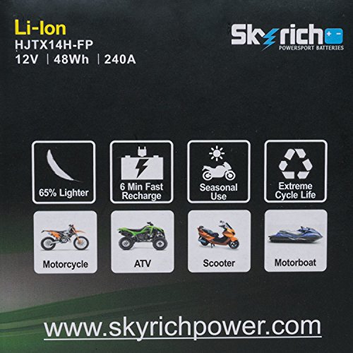 Batterie Lithium Skyrich Pour Moto Aprilia 750 Shiver 2007 A 2013 Ytx14 Bs Hjtx14h Fp 12v 4ah