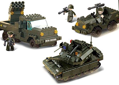 Sluban M38 B6800 Army Set Char Lance Roquettes Jeep