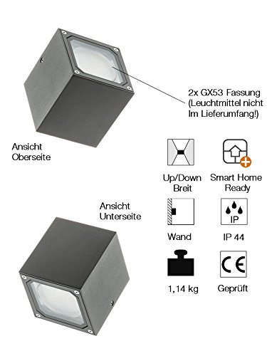 SITRA CUBE applique anthracite GX53 max 9W