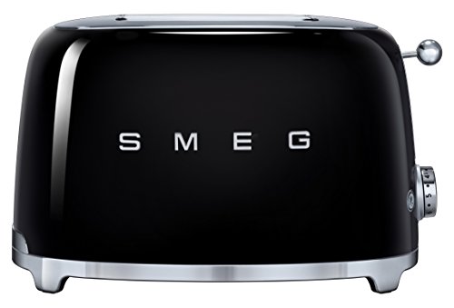 Grille-pain Smeg Tsf01bleu Noir - 2 Fentes Extra-large - Tiroir Ramasse-miettes Amovible