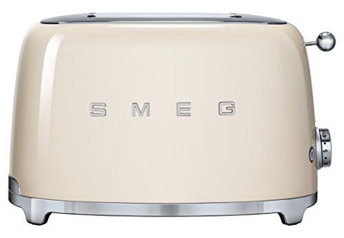 Grille-pain Smeg 2 Tranches Anne 50 Crme - Centrage Automatique Et 6 Niveaux De Brunissement