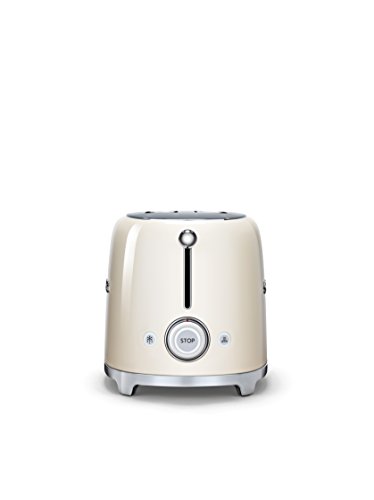 Grille-pain Smeg 2 Tranches Anne 50 Crme - Centrage Automatique Et 6 Niveaux De Brunissement