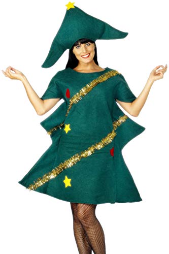 Deguisement Femme Sapin De Noel Smiffys Taille Unique Combinaison Avec Guirlande Et Chapeau