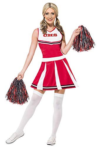 Deguisement Pompom Girl Smiffys Robe Rouge Et Blanche Pompons Adulte Mixte