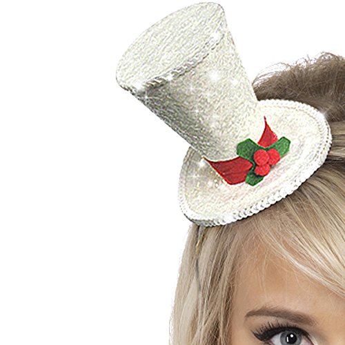 smiffy s Mini chapeau haut de forme blanc adulte Noel Taille Unique