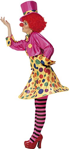 Clown Lady Costume, Multi-coloured, Hoop...