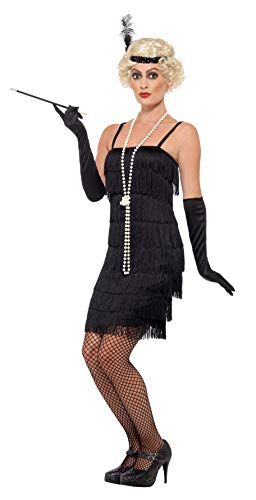 Deguisement Annees 20 Noir Femme - Smiffys - Robe Bandeau Et Gants - Multicolore