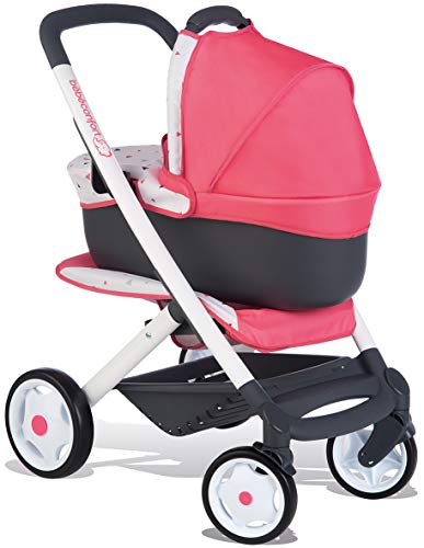 Poussette Landau Bebe Confort 3 En 1 - Smoby - Roues Silencieuses - Rose