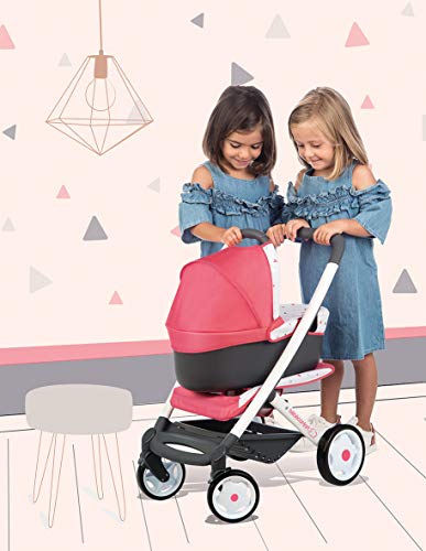 Poussette Landau Bebe Confort 3 En 1 - Smoby - Roues Silencieuses - Rose