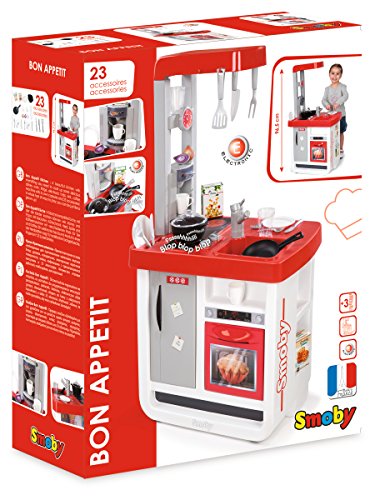 Cuisine Bon Appetit - Smoby - Rouge - 52 X 34 X 97 Cm - Module Electronique - 23 Accessoires Inclus