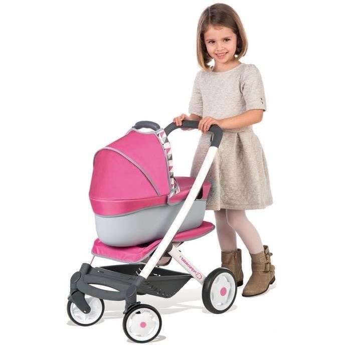 Poussette Combi 3 En 1 Smoby Bebe Confort Pour Poupon Jusqua 42 Cm - Rose