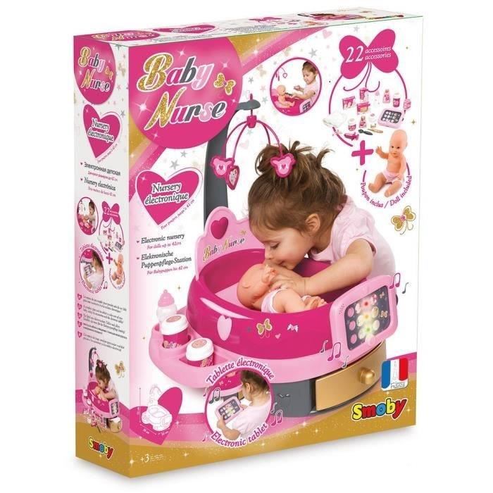 Smoby 220317 - Baby Nurse - Nursery Electronique - + 1 Poupon Et 24 Accessoires