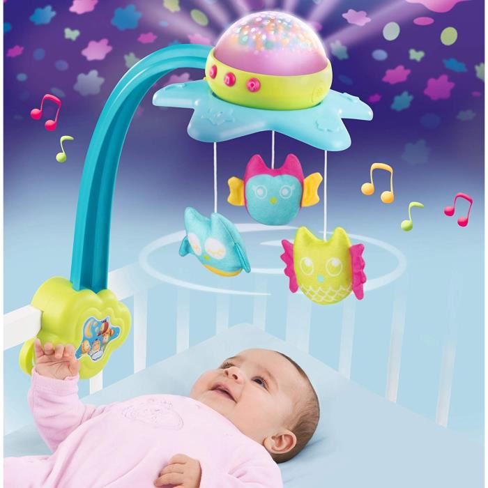 Mobile Motorise Smoby Cotoons - Etoile - 2 En 1 - 4 Sons Au Choix