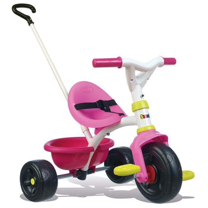 Tricycle Evolutif Smoby Be Fun Rose - Pedales Antiderapantes - Benne Basculante - 15 Mois A 4 Ans