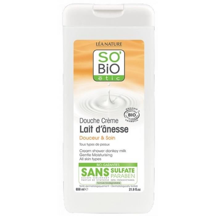 Lea Nature So Bio Etic Douche Creme Lait D'Ânesse Biologique 650 Ml - Flacon 650 Ml