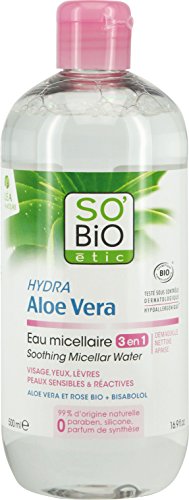SO'BIO Eau Micellaire 3 en 1 Aloe Vera - Peau Sensible - 500ml
