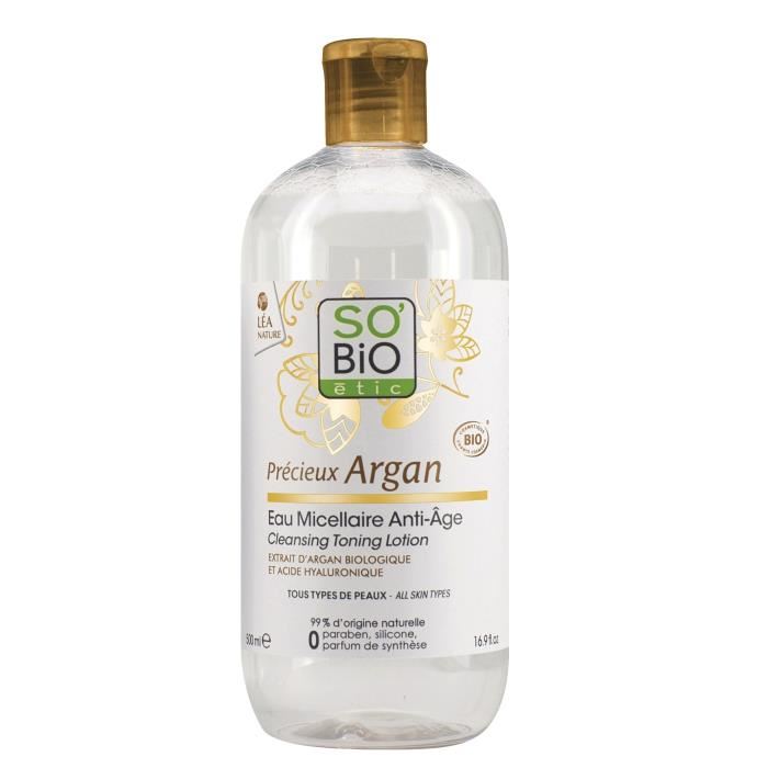 SO'BIO Eau Micellaire Anti-age a l'Argan Bio - 500 ml