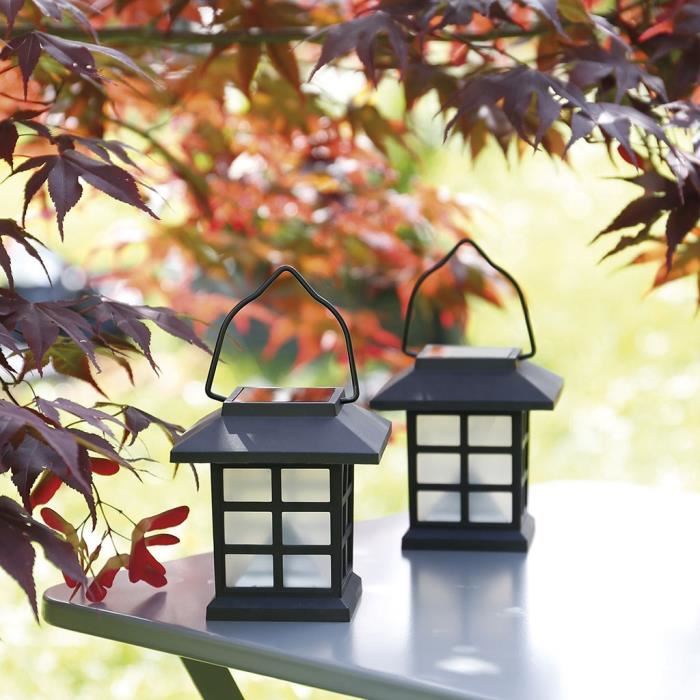 Solarline Borne Solaire Lanterne H 9 Cm Noir