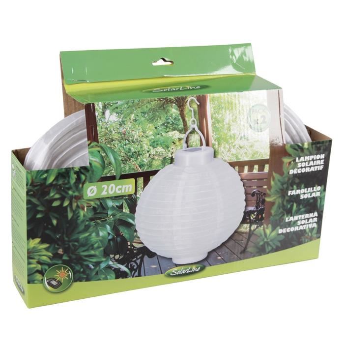 Solarline Lampion Solaire H20cm Blanc