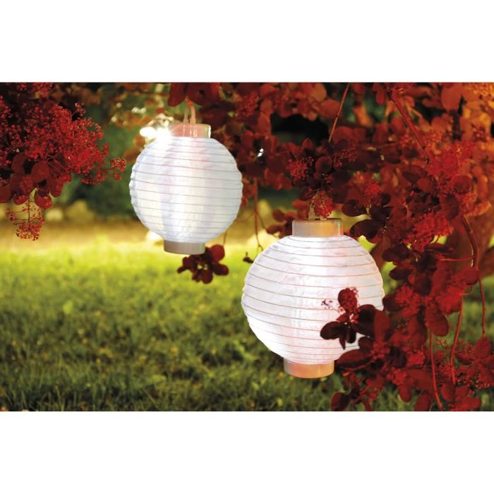 Solarline Lampion Solaire H24cm Blanc