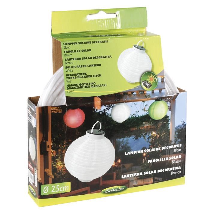 Solarline Lampion Solaire H24cm Blanc