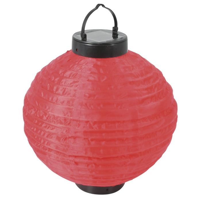 Lampion Solaire A Suspendre Rouge - P. Outillage