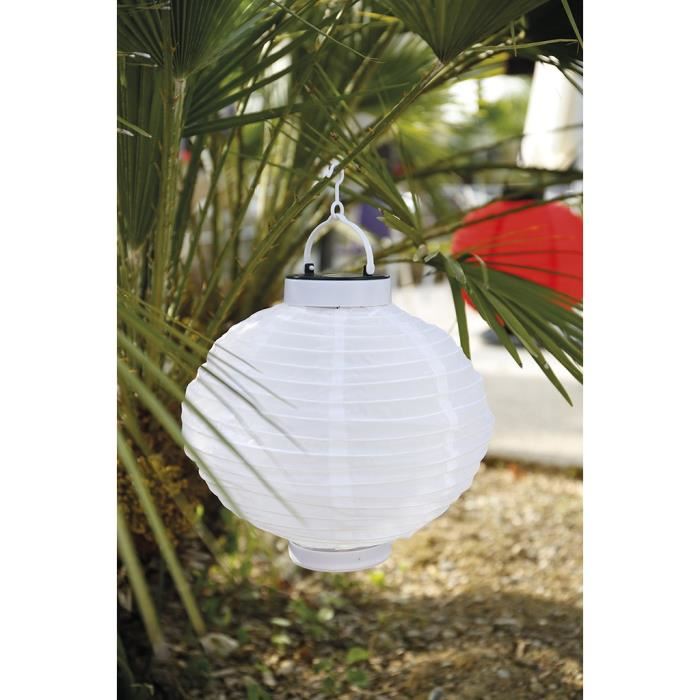Lampion Solaire A Suspendre Rouge - P. Outillage