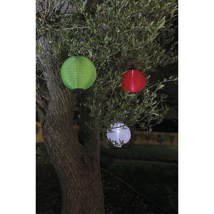 Lampion Solaire A Suspendre Rouge - P. Outillage