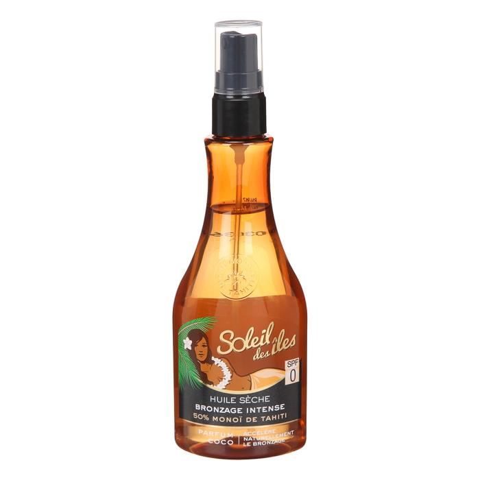 Soleil Des Iles Huile Seche Au Rea En Spray Bronzage Intense - Spf 0 - Noix De Coco - 150 Ml