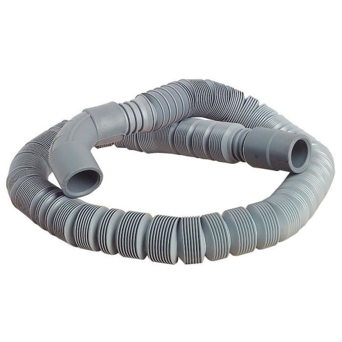 SOMATHERM Flexible d'Evacuation de Machine a laver - Extensible de 0,6 a 2M - 2 Embouts Droits et Coudes