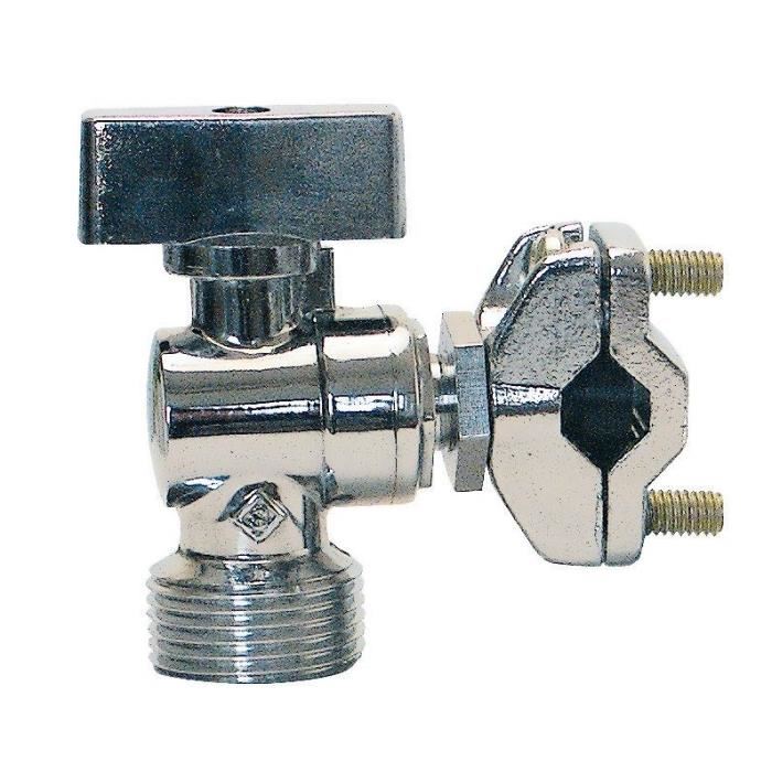 SOMATHERM Robinet autoperceur a boisseau spherique equerre laiton - Chrome - 20/27