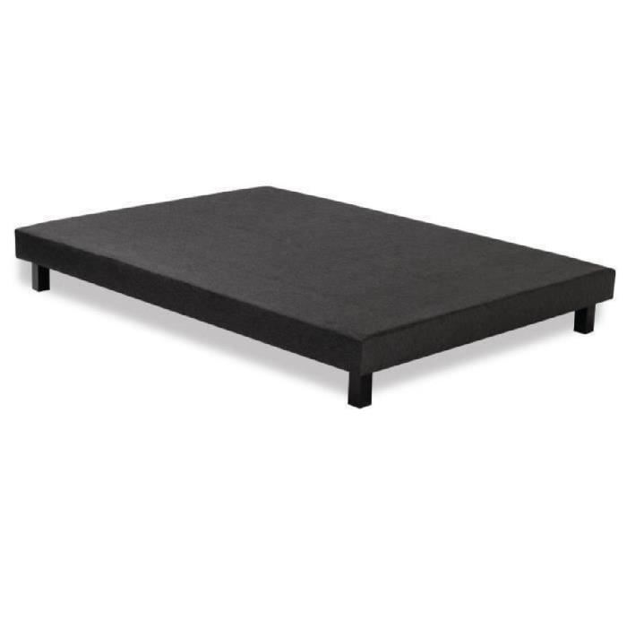Sommier tapissier a lattes 160 x 200 - Bois massif gris anthracite + pieds - FINLANDEK Rakenne