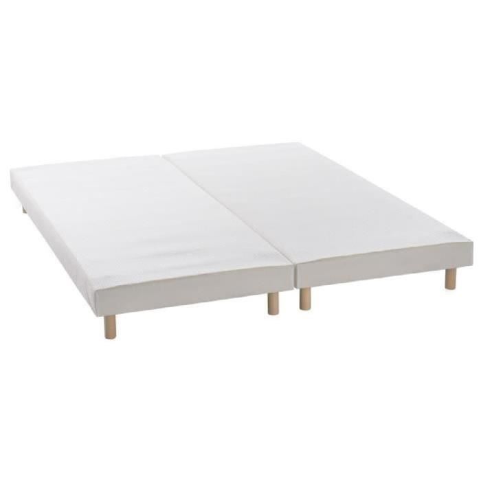 Sommiers tapissiers a lattes x 2 180 x 200 Bois massif blanc pieds FINLANDEK Rakenne